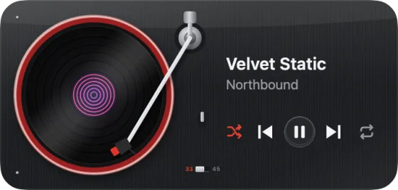 The widget as the Carbon Weave turntable
