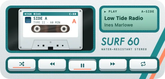 The widget as the Glacier Sport cassette deck