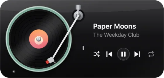 The widget as the Gloss Minimal turntable