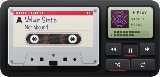The widget as the Matte Black Pro cassette deck