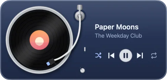 The widget as the Midnight Anodised turntable