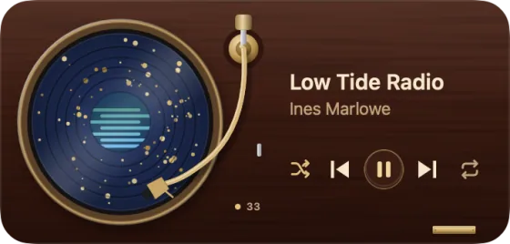 The widget as the Midnight Gold turntable