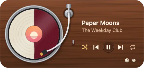 The widget as the Oxblood and Bone turntable