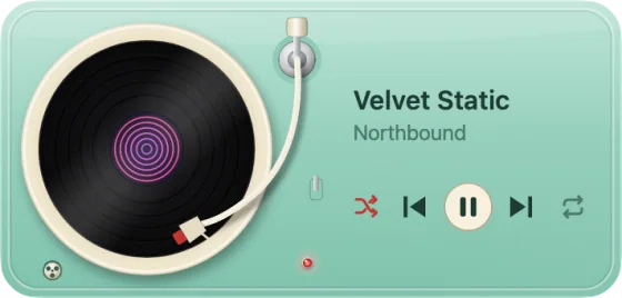 The widget as the Seafoam ’57 turntable